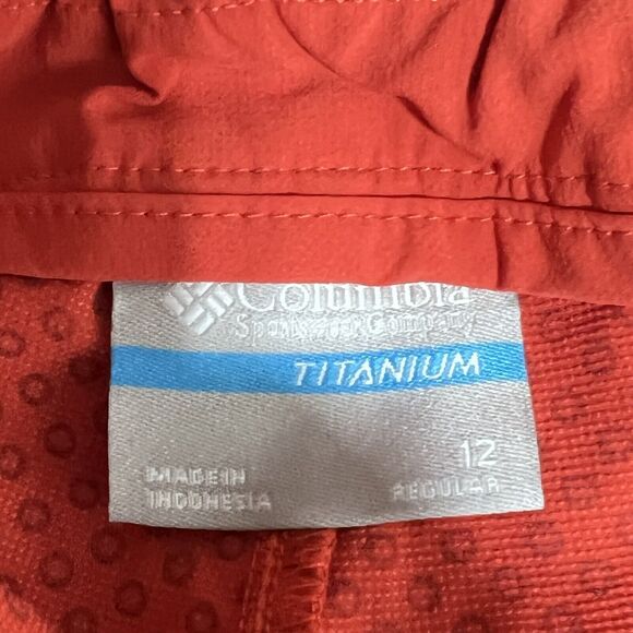 Columbia Titanium Omni-Shield Pants Womens 12 Orange Straight Leg Zip Pockets - Picture 12 of 14